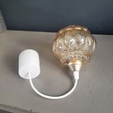 Vintage amber moulded glass pendant - Ref 888