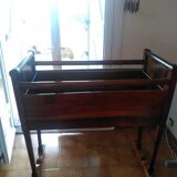 Antique Louis Philippe walnut rocking cradle