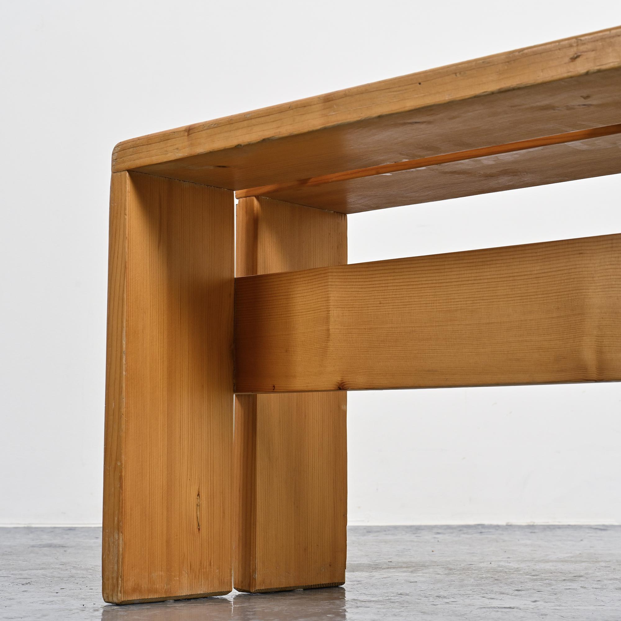 Banc en pin massif, Les Arcs, circa 1973