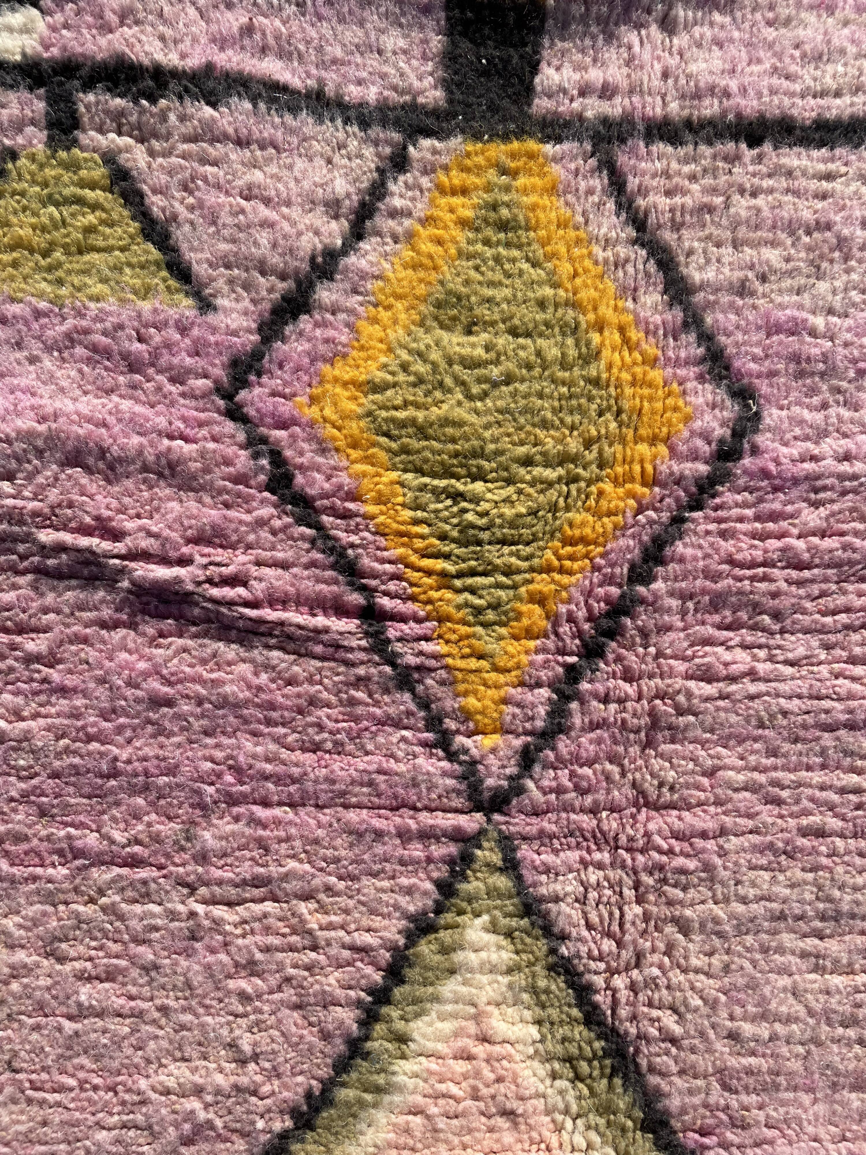 Berbere boujad pink carpet in wool