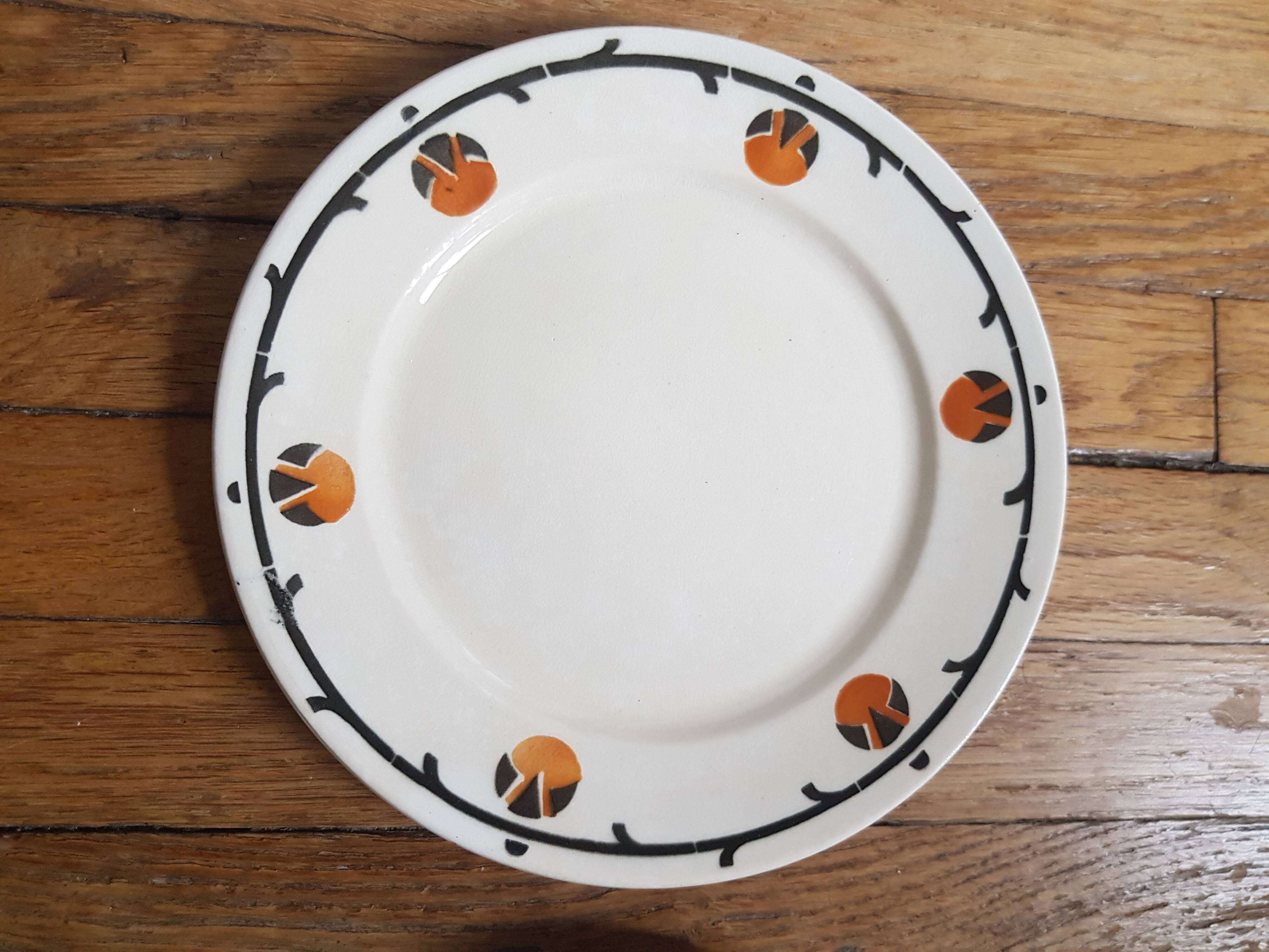 Set of 2 vintage Badonviller dessert plates