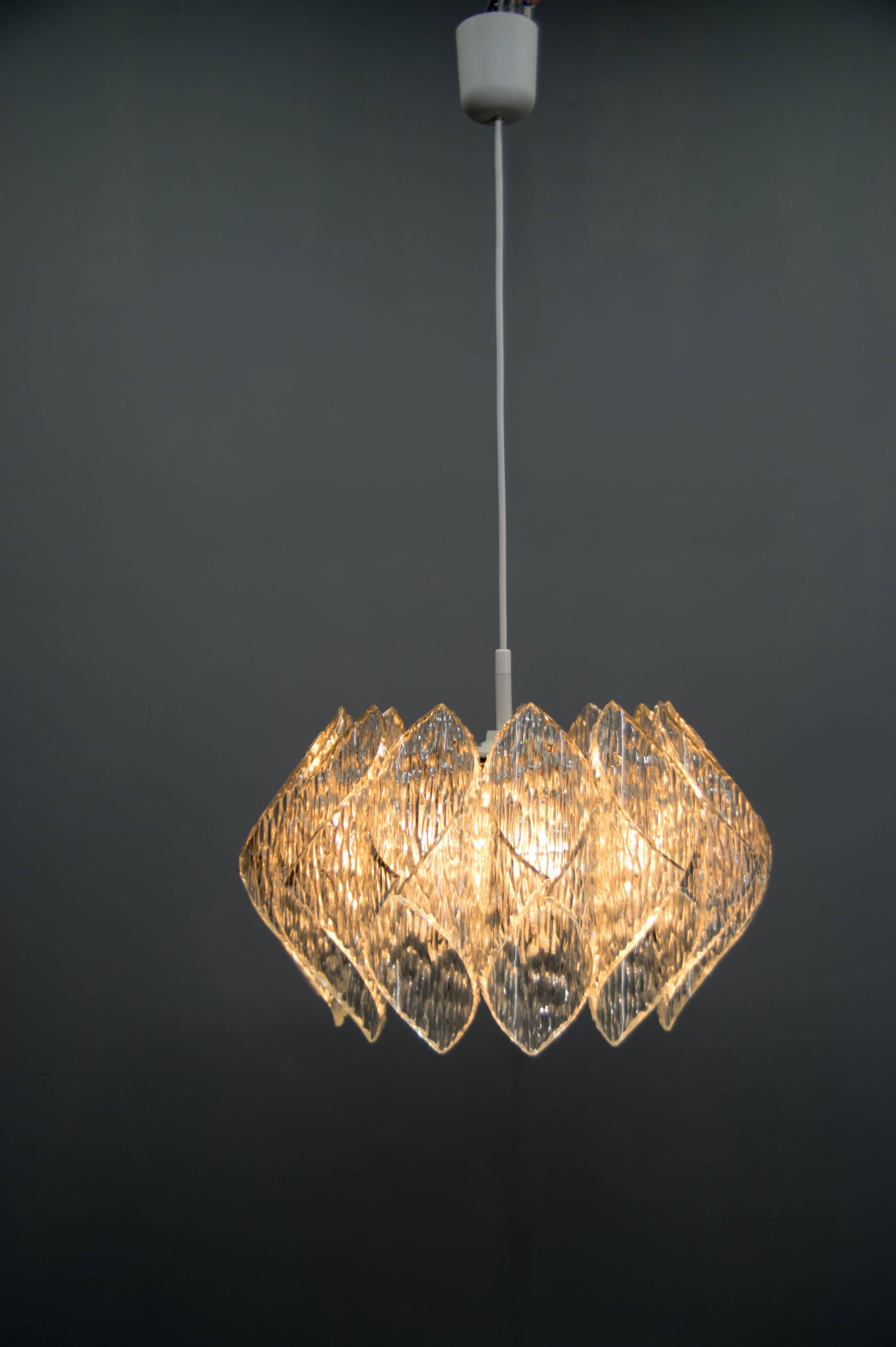 Mid-Century Resin and Glass Pendant, 1960s