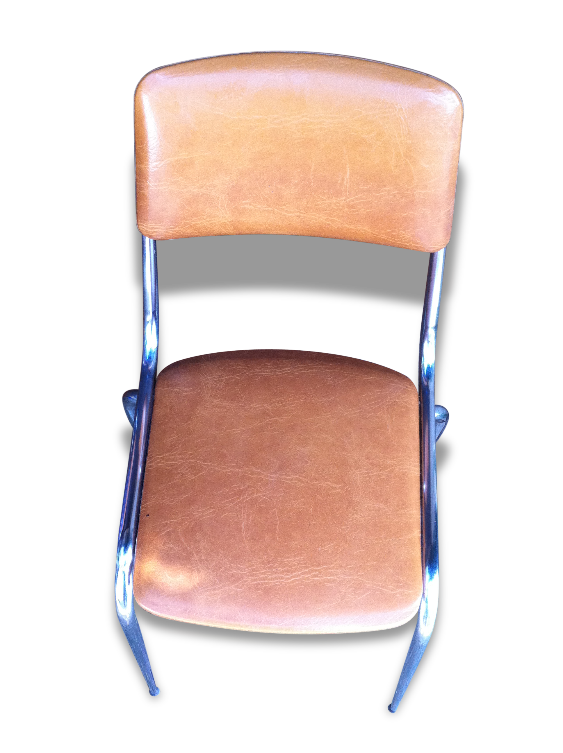 Paire de chaises Vintage skaï marron