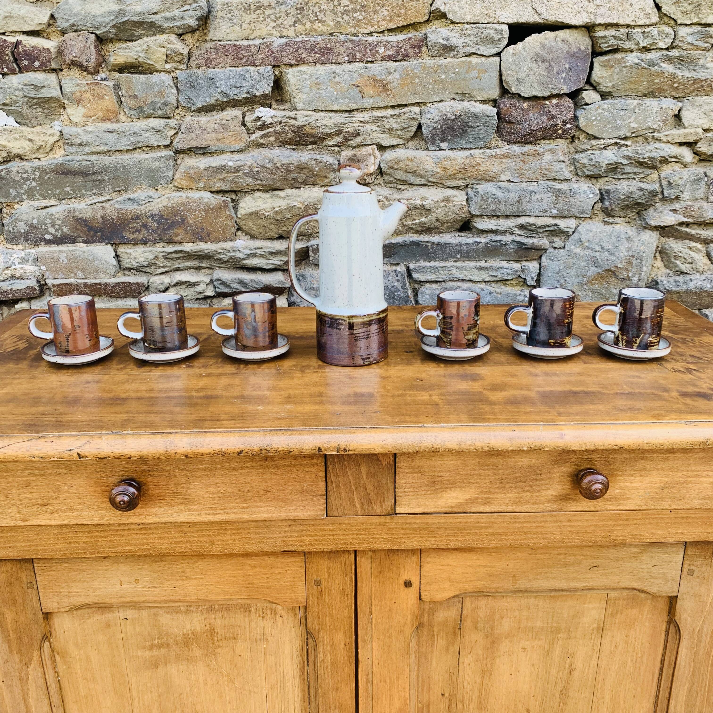 Vintage stoneware coffee set from the 1970s
