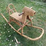 Rattan/wicker rocking horse