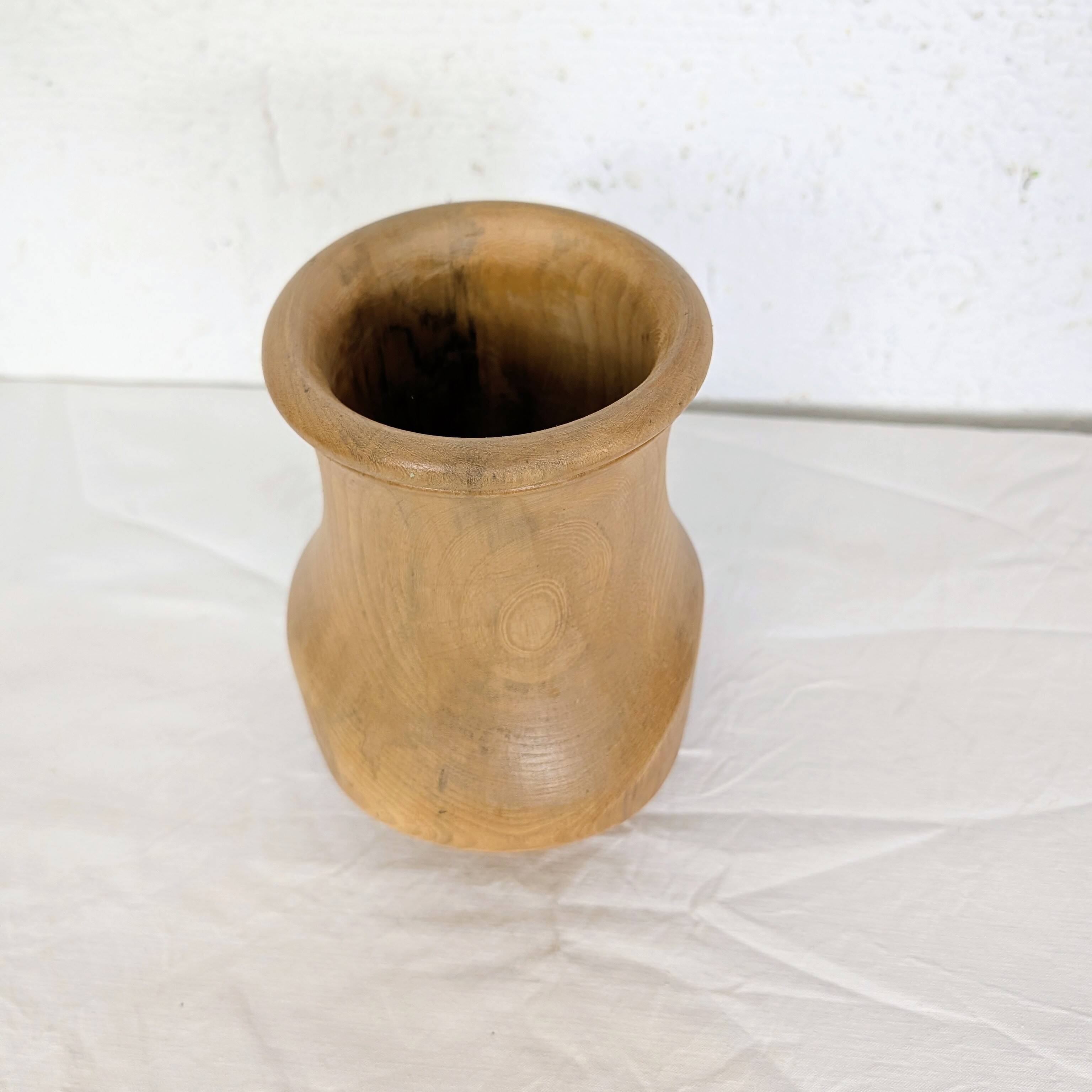 Turned wooden vase