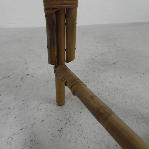 Chaise en bambou, chaise de table de salle à manger, années 1950