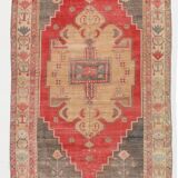 Tapis vintage rouge classique et bordé 5 x 9, 146 x 267 cm