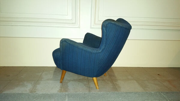 Reare Fauteuil Club Wing chair organic annéee 50