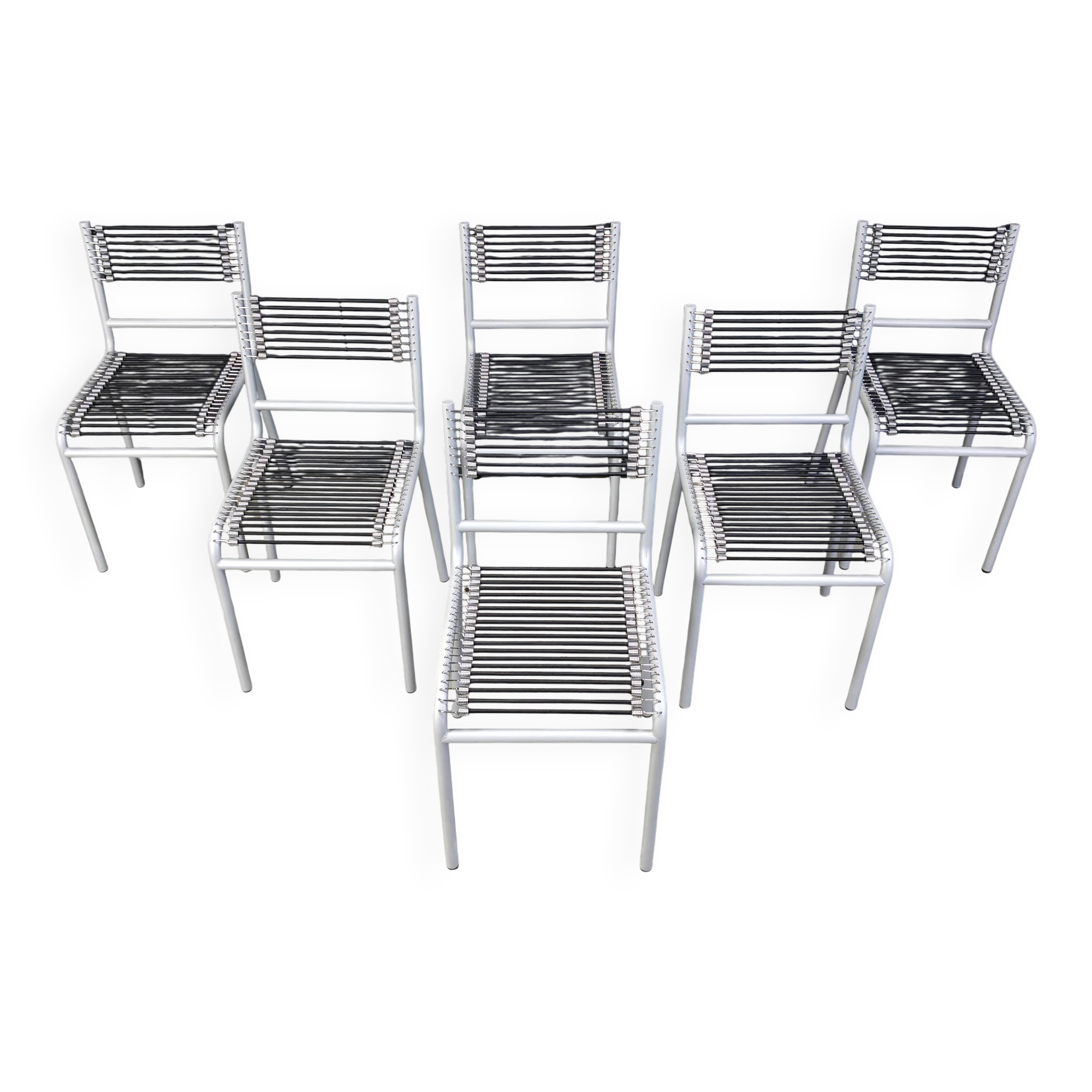 Set of 6 Sandow chairs by Rene Herbst, 1980s