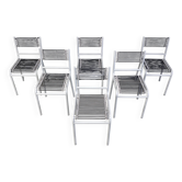 Ensemble de 6 chaises Sandow par René Herbst, années 1980