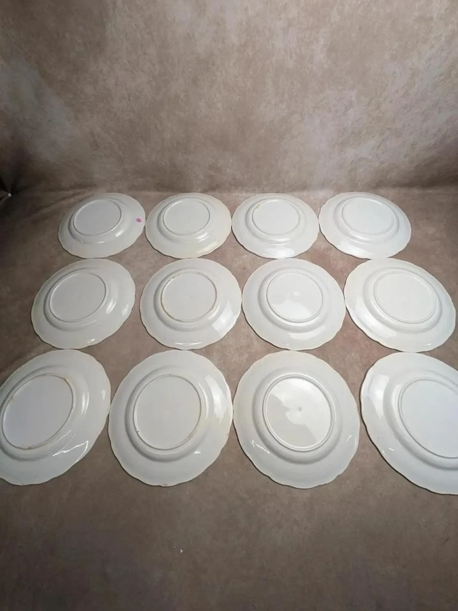 Set of 12 flat plates Terre de fer BP – Blue toile de Jouy pattern