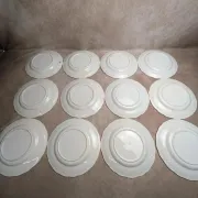 Set of 12 flat plates Terre de fer BP – Blue toile de Jouy pattern