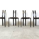 Post modern dining chairs, 1980s set of 4