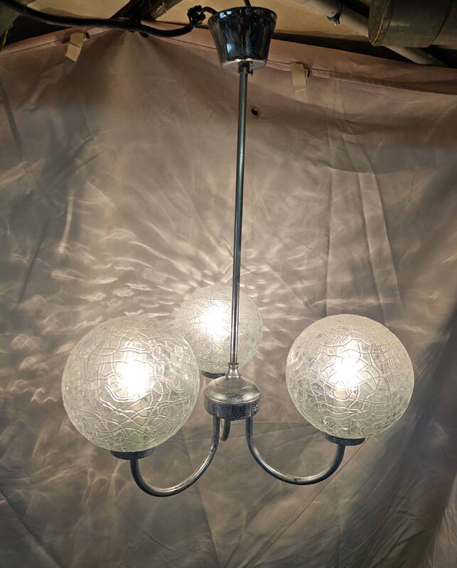 Vintage 70s globe pendant light