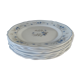 Series 10 flat plates Arcopal, white opaline with blue flowers
