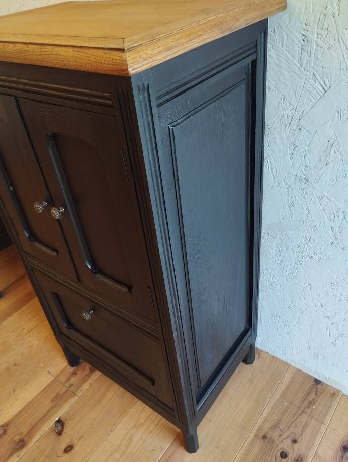 Sideboard, sideboard in black painted wood
