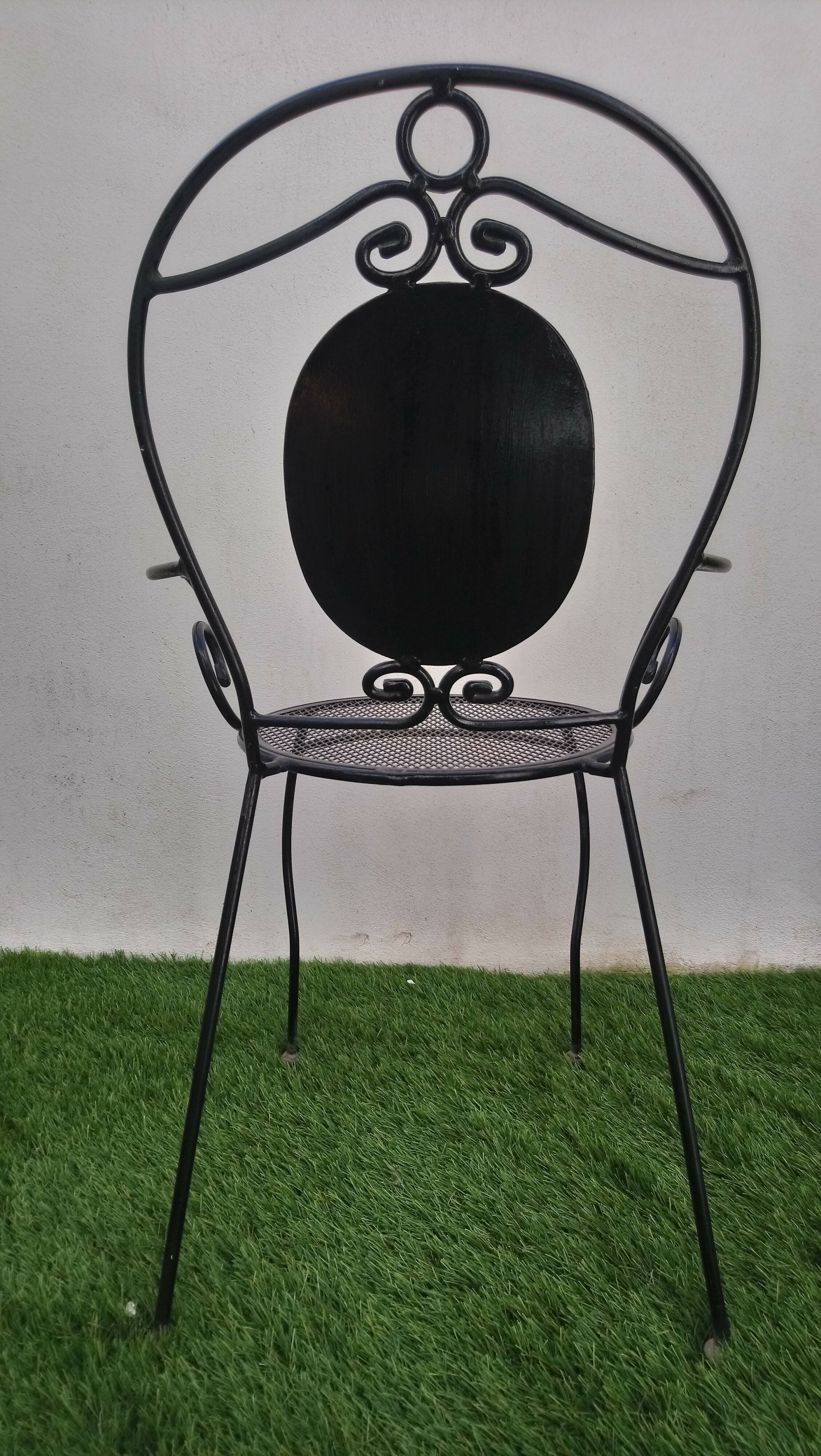 Set of 4 armchairs vintage iron