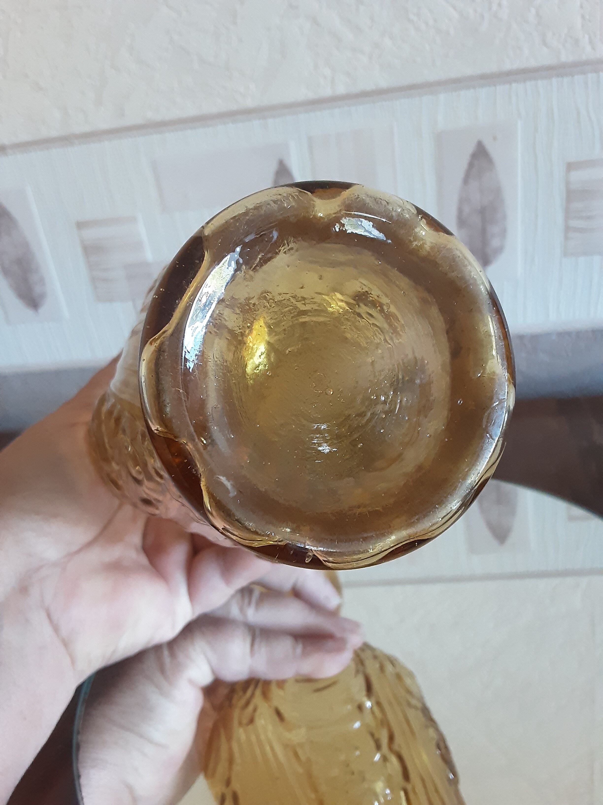 Art Deco vase amber glass