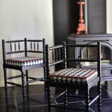 Wooden corner chairs