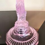 Vase en verre rose poisson koi design années 70
