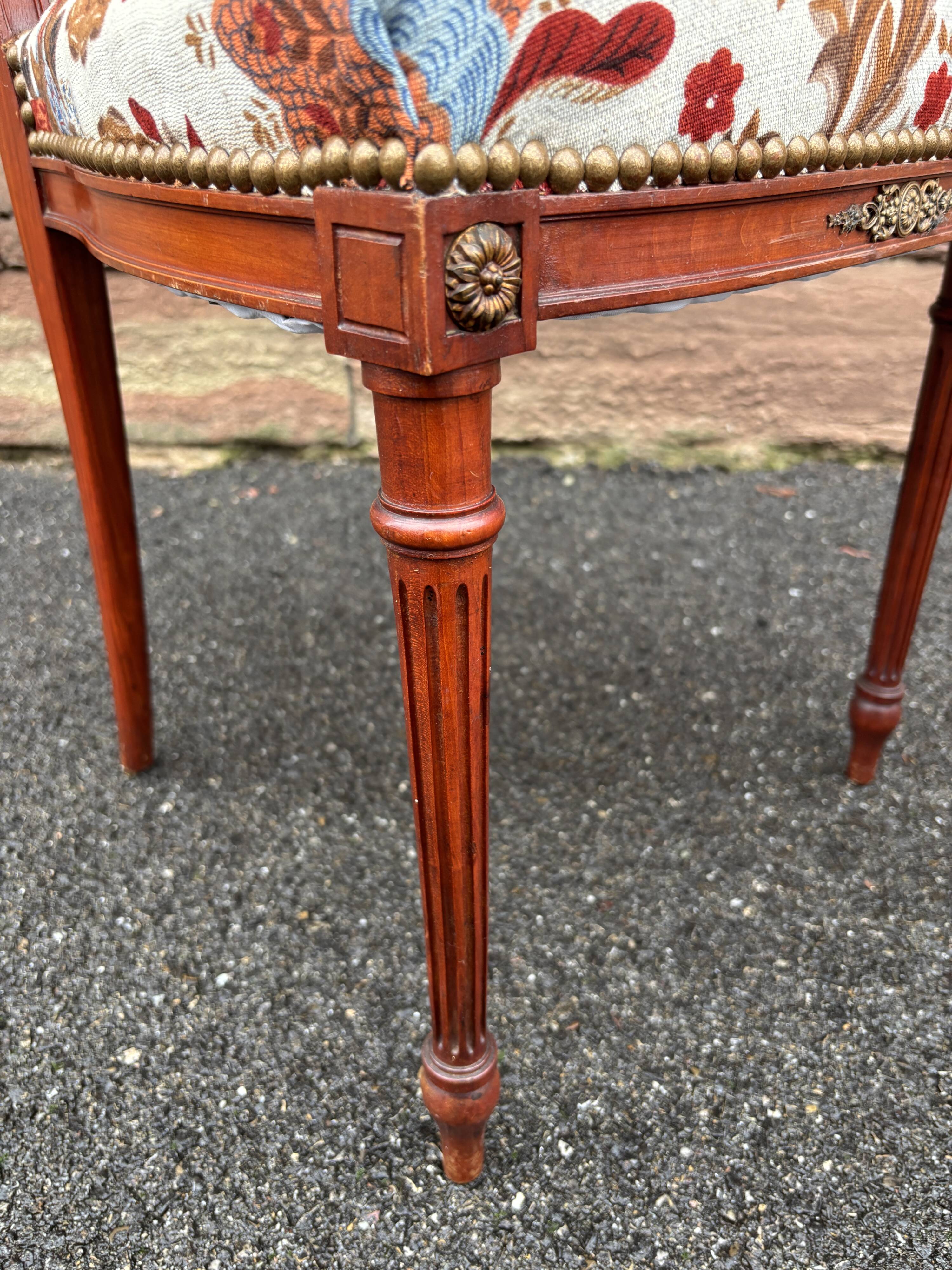 Pair of Louis XVI Napoleon III Chairs Mahogany 1920s Valet de chambre