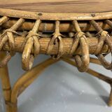Table basse soleil en rotin