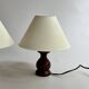 Paire de lampes en bois tourné vintage