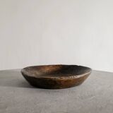 Vintage French Antique Decorative Dark Wooden Bowl in Oak, 1800s