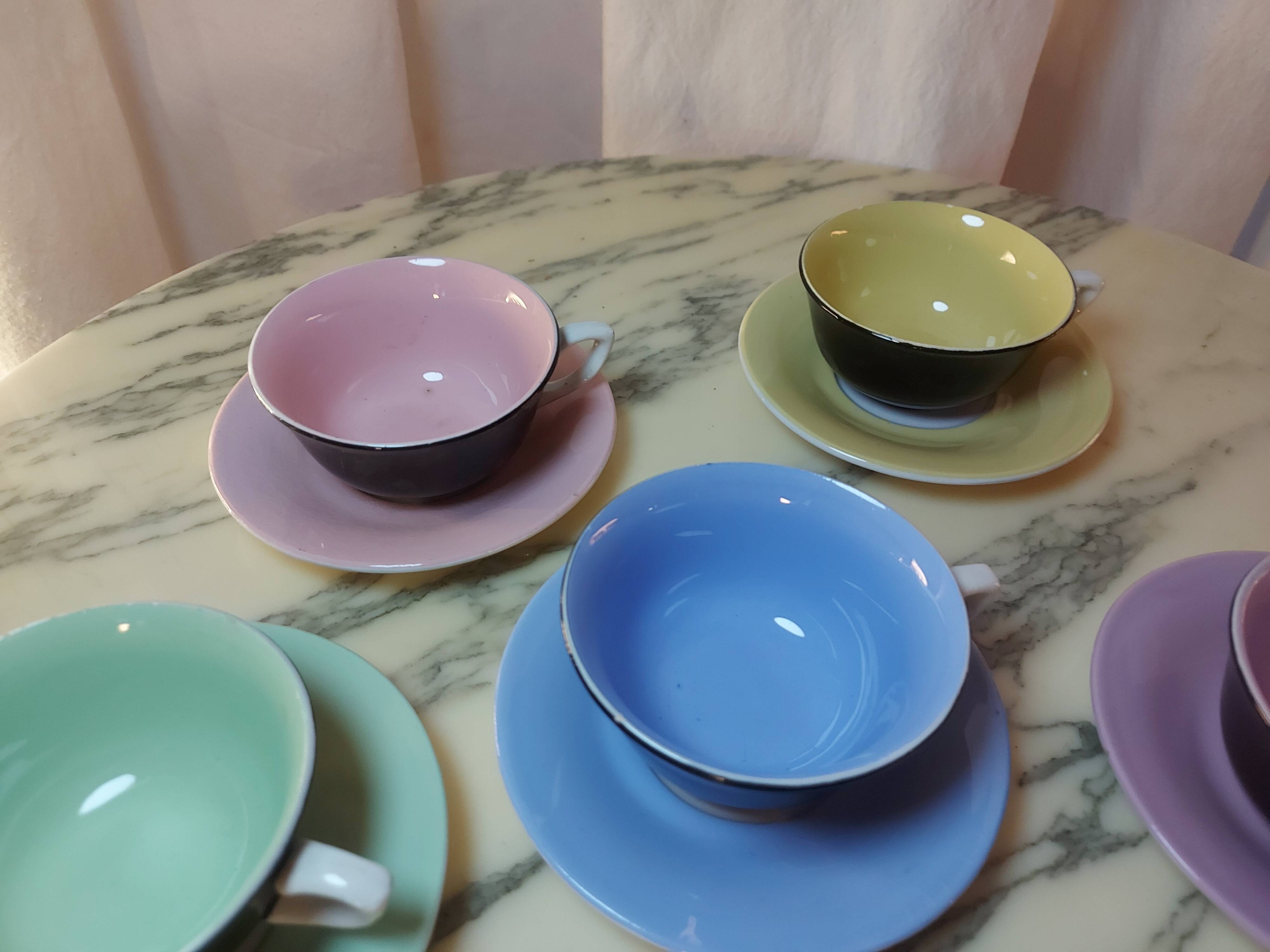 6 cups and under cups in vintage ceramic 60'S