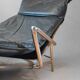 Scandinavian black leather lounge chair, 1980