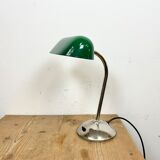 Vintage Green Enamel Bank Lamp, 1950s