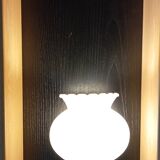 Table lamp in gilded bronze and white opaline