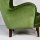 Danish lounge chair in green velvet, 1950s
