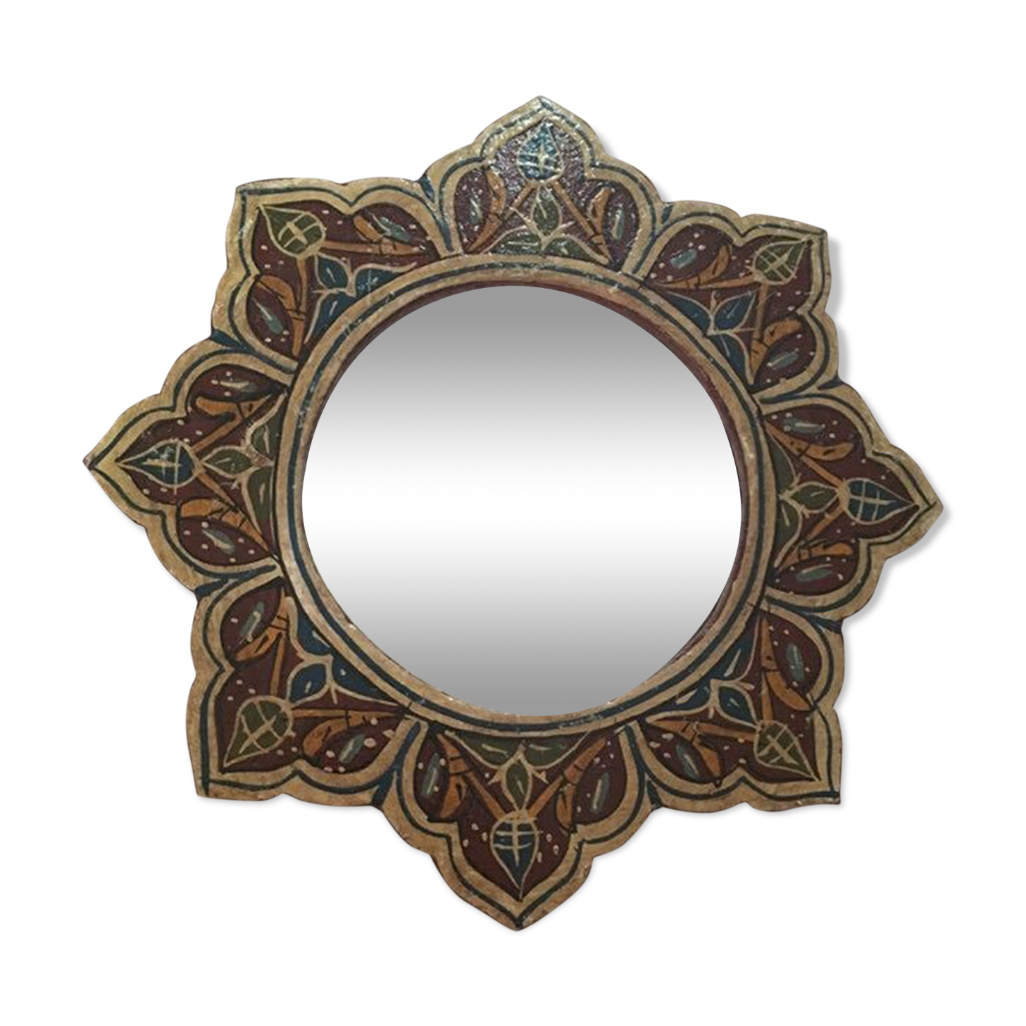 Mirror painted wooden flower 24cm