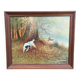Tableau L Eiford peinture huile sur toile chien de chasse 68x58cm