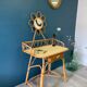 Coiffeuse rotin et osier vintage