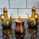 Oil and vinegar serving in amber glass