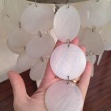 Aluminum table lamp and vintage mother-of-pearl tablets