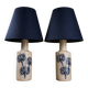 Pair of Royal Copenhagen porcelain lamps