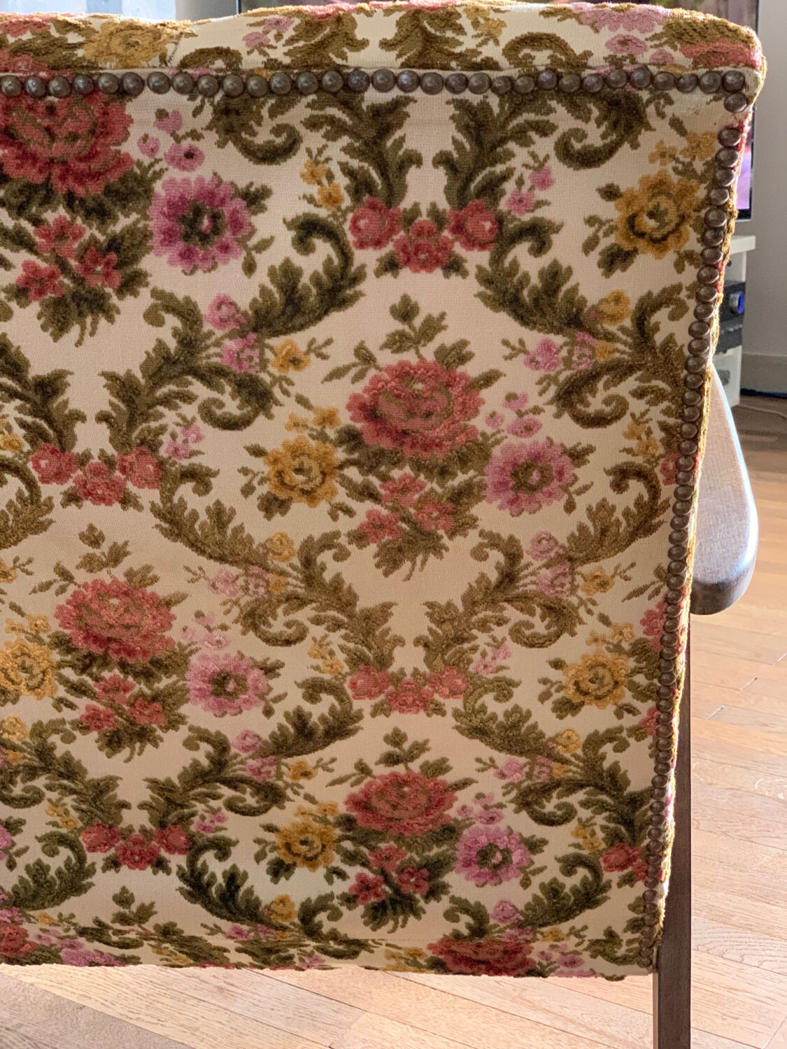 Vintage armchair floral fabric