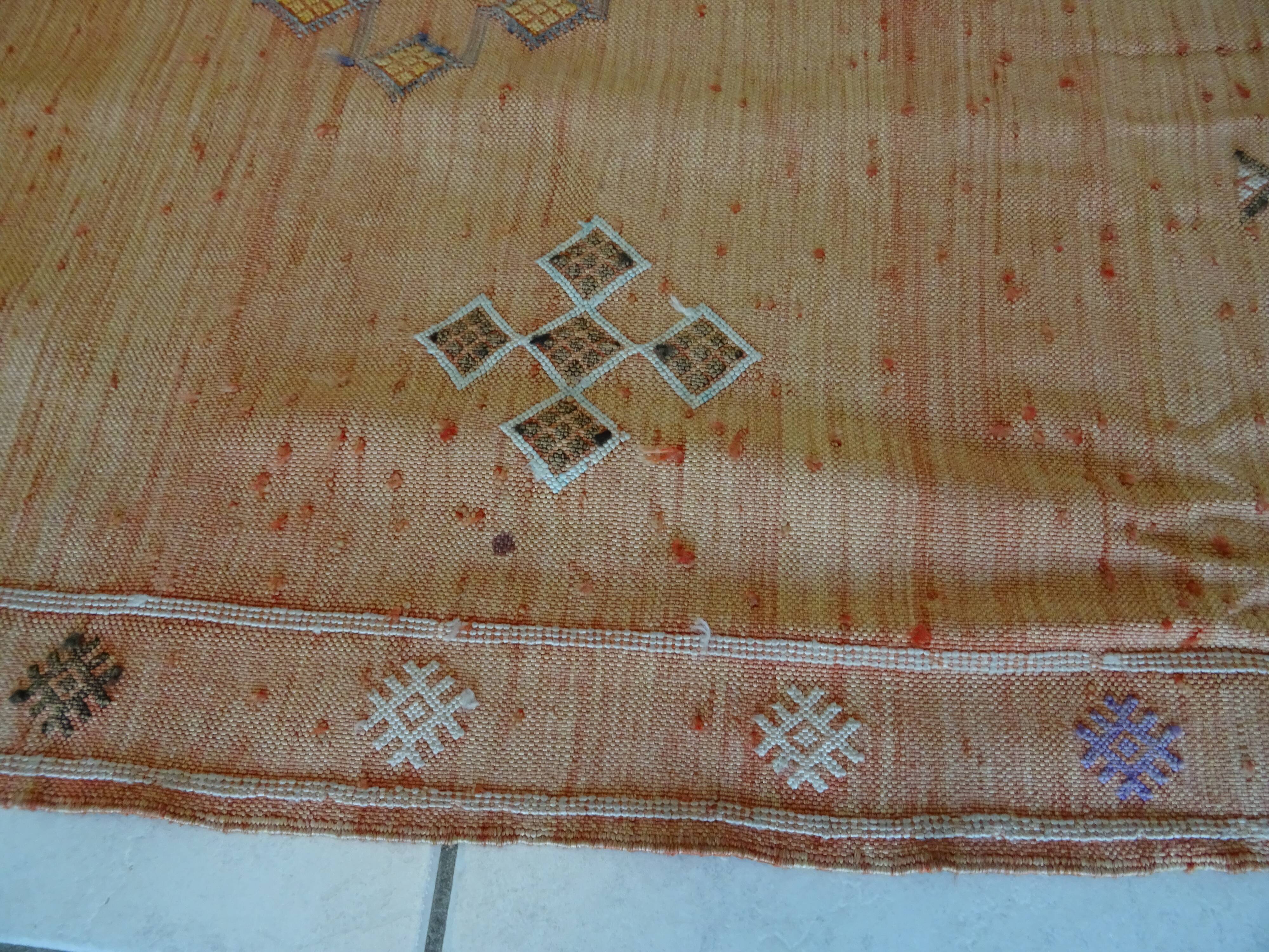 Berber carpet sabra Morocco plant fibers around 1930