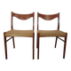 Set of Teak and Paper Cord Dining Chairs by Ejner Larsen for Glyngøre Stolefabrik, 1960s