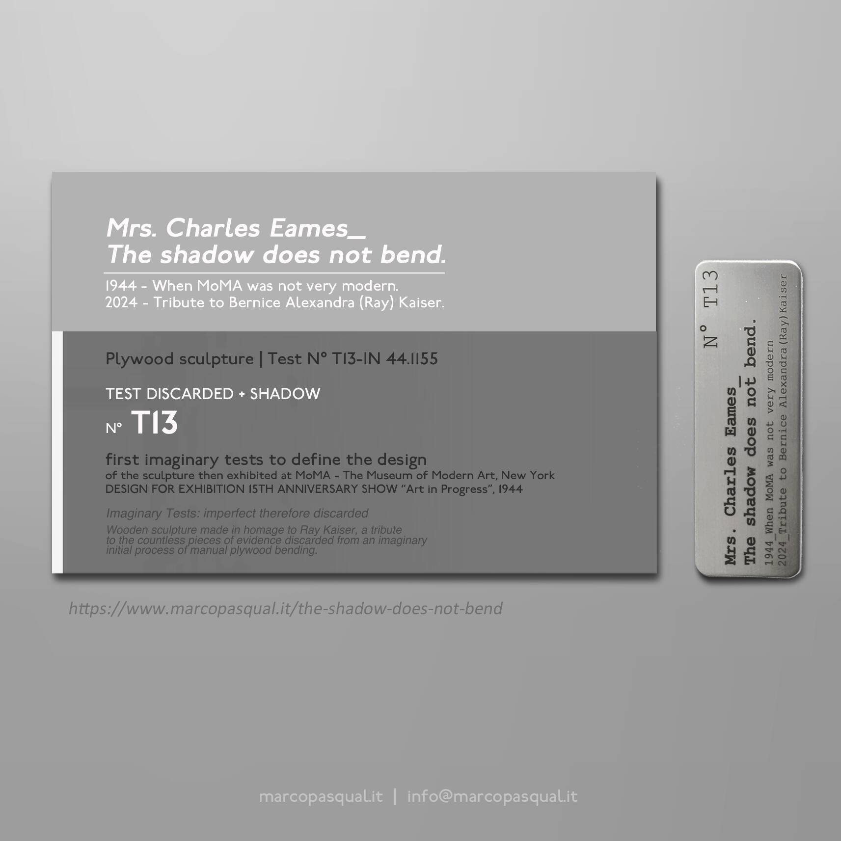 Mrs. Charles Eames_ The shadow does not bend, walnut plywood sculpture