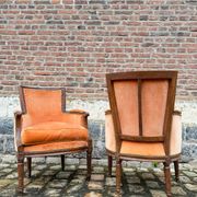 Pair Of Bergères Trapeze Backrest In Walnut Louis XVI XVIII Eme Century