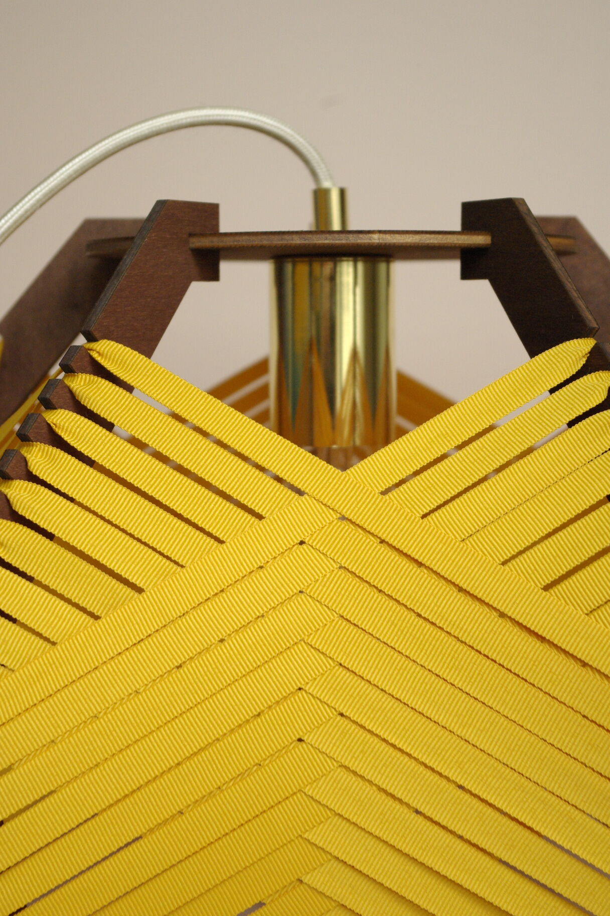Yellow woven lamp to install