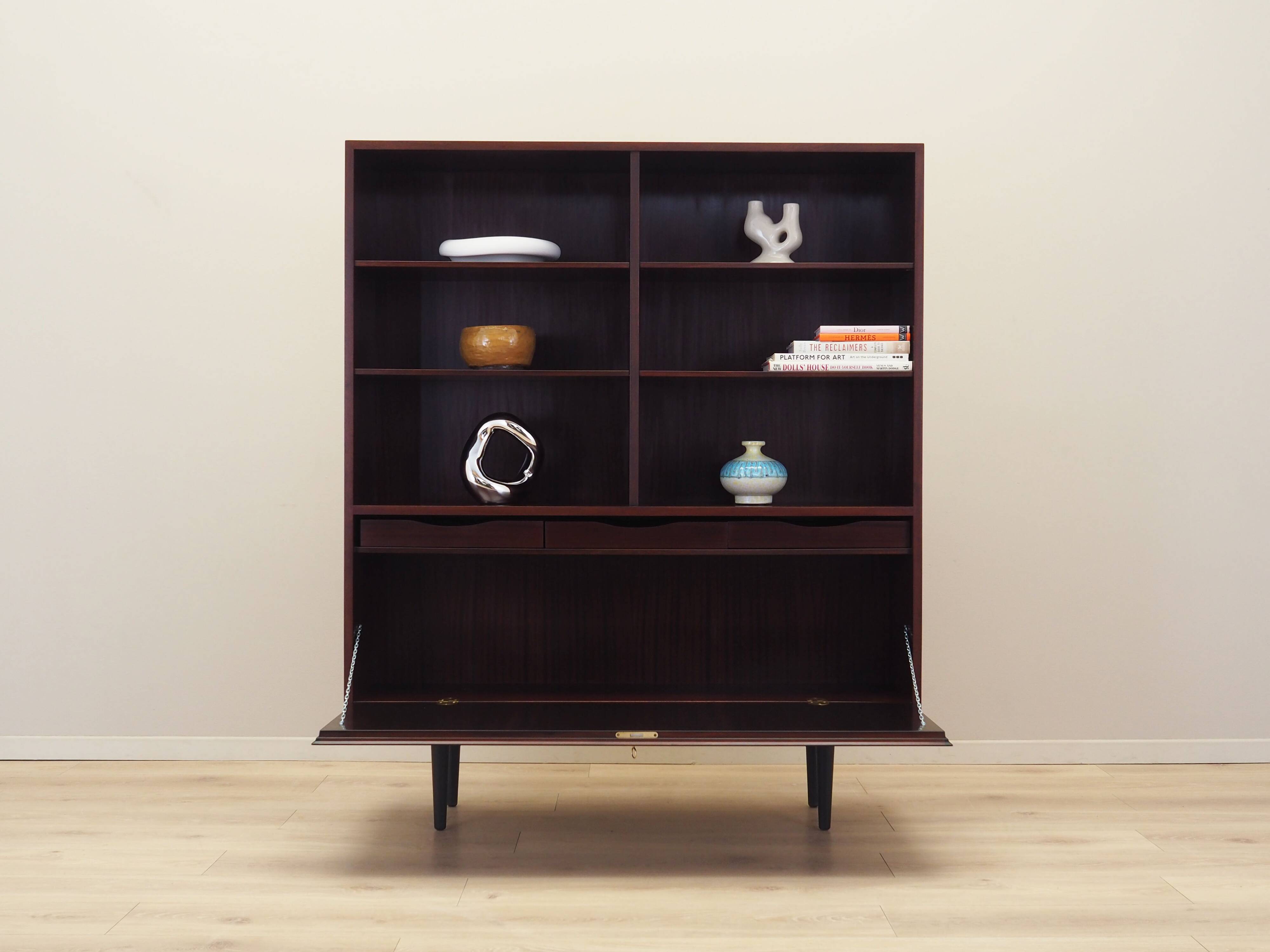 Mahogany bookcase, Danish design, 1970s, manufacturer: Omann Jun