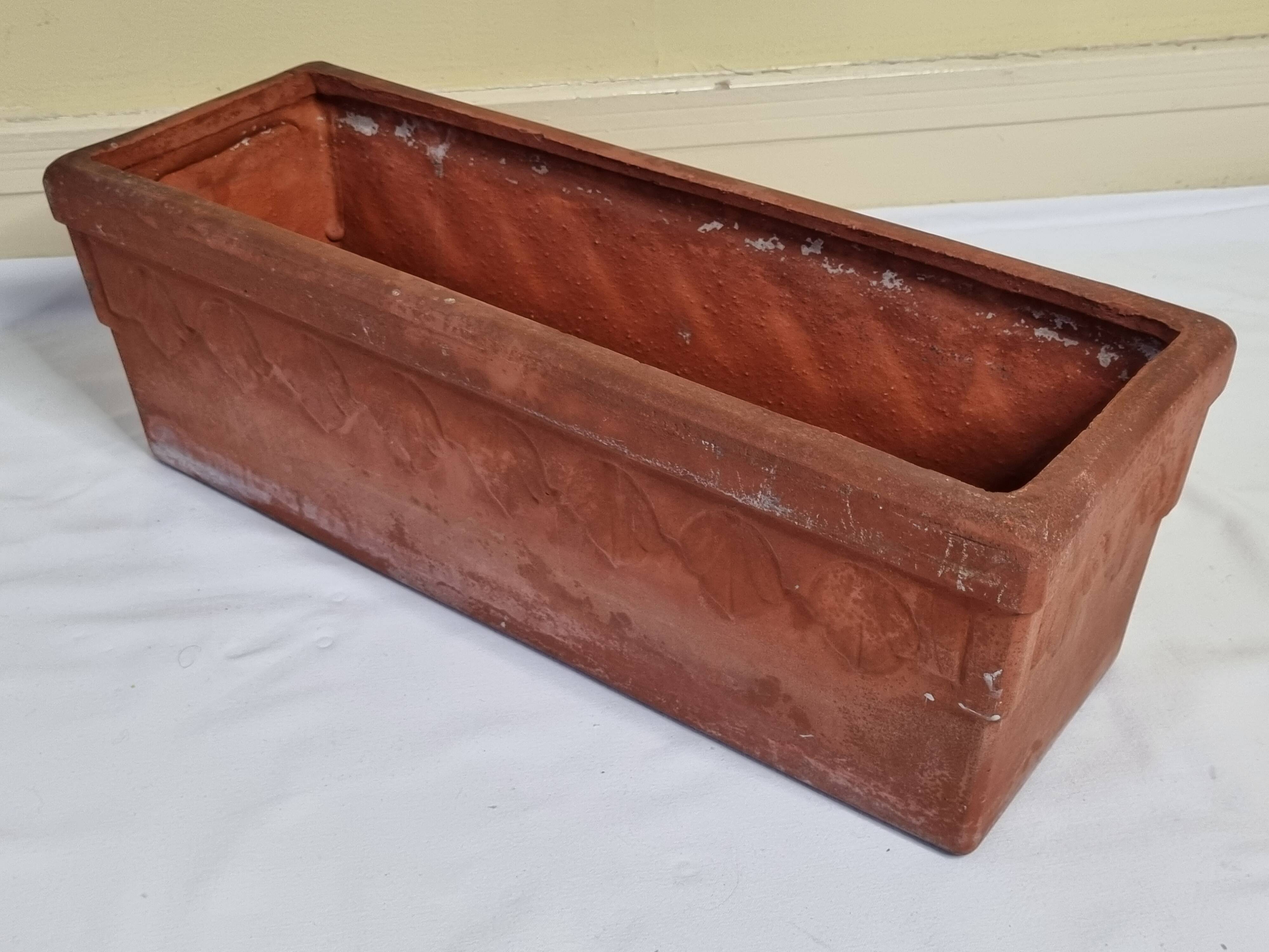 Art deco style terracotta planter, 50 cm