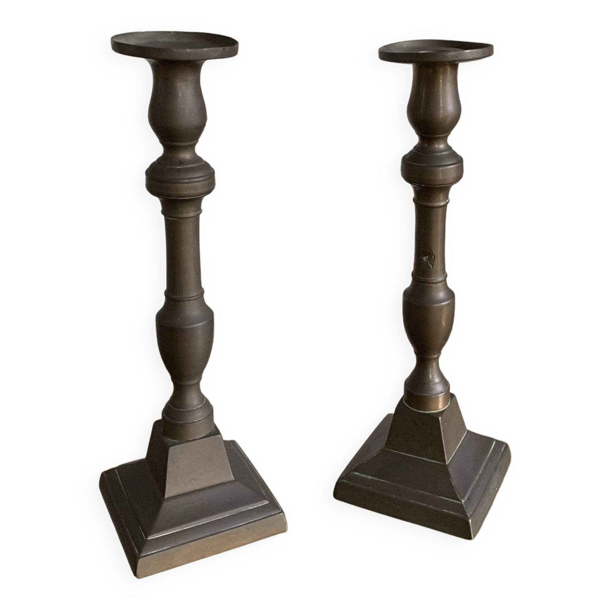 Pair of brass candlesticks