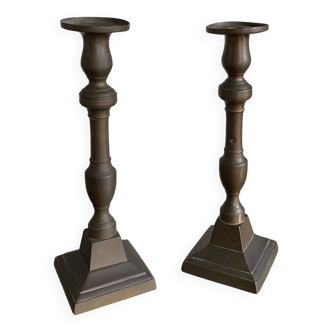 Pair of brass candlesticks